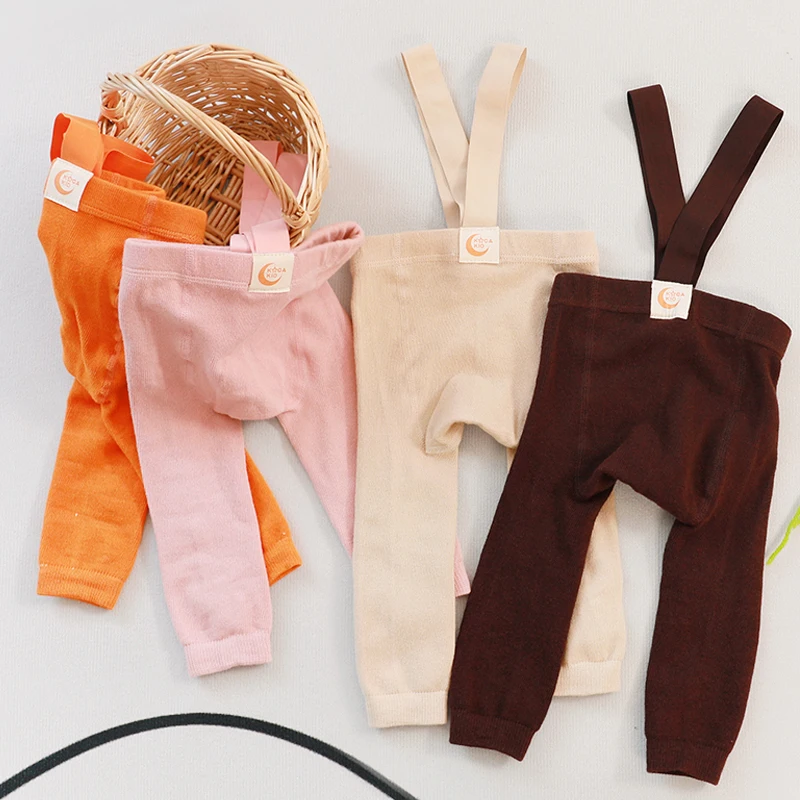 Infant Baby Boys Girls Strap Pants Kids High Waist Bandage Cross Straped Leggings for Toddler Suspender Stocking Baby Tights thumbnail 3