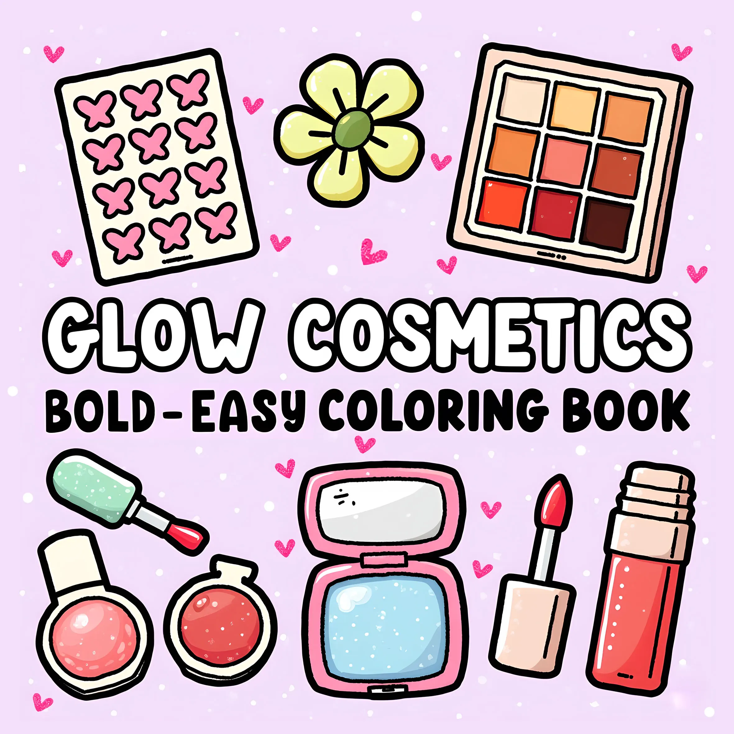 COSMETICS PATTERNS bold-easy Coloring Book for Adults Cute Drawing Book Perfect Gift for Party and Birthday