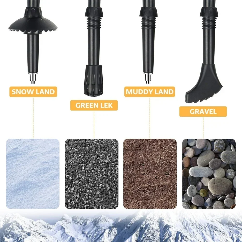 2PCS Ultralight Foldable Trekking Poles Telescopic Nordic Hiking Walking Sticks Portable Outdoor Camping Trail Running Canes thumbnail 2