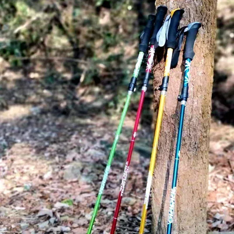 2PCS Ultralight Foldable Trekking Poles Telescopic Nordic Hiking Walking Sticks Portable Outdoor Camping Trail Running Canes thumbnail 6