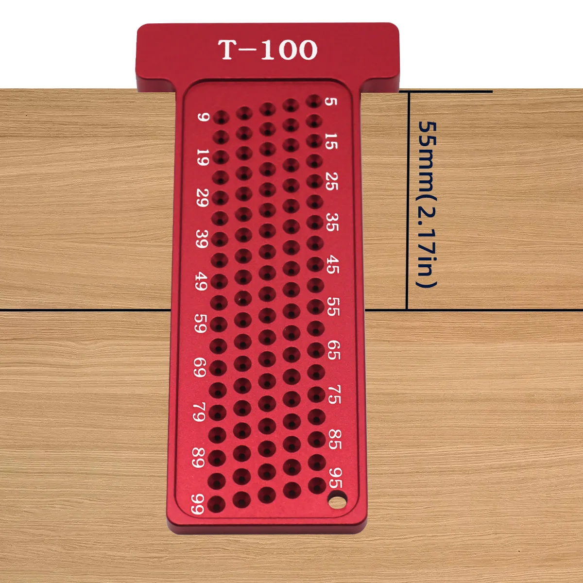 Woodworking Scribe Metric Inch T-Square Scribing Aluminum Alloy Pocket Ruler Hole Marking Gauge T-type Line Drawing DIY Tools thumbnail 6