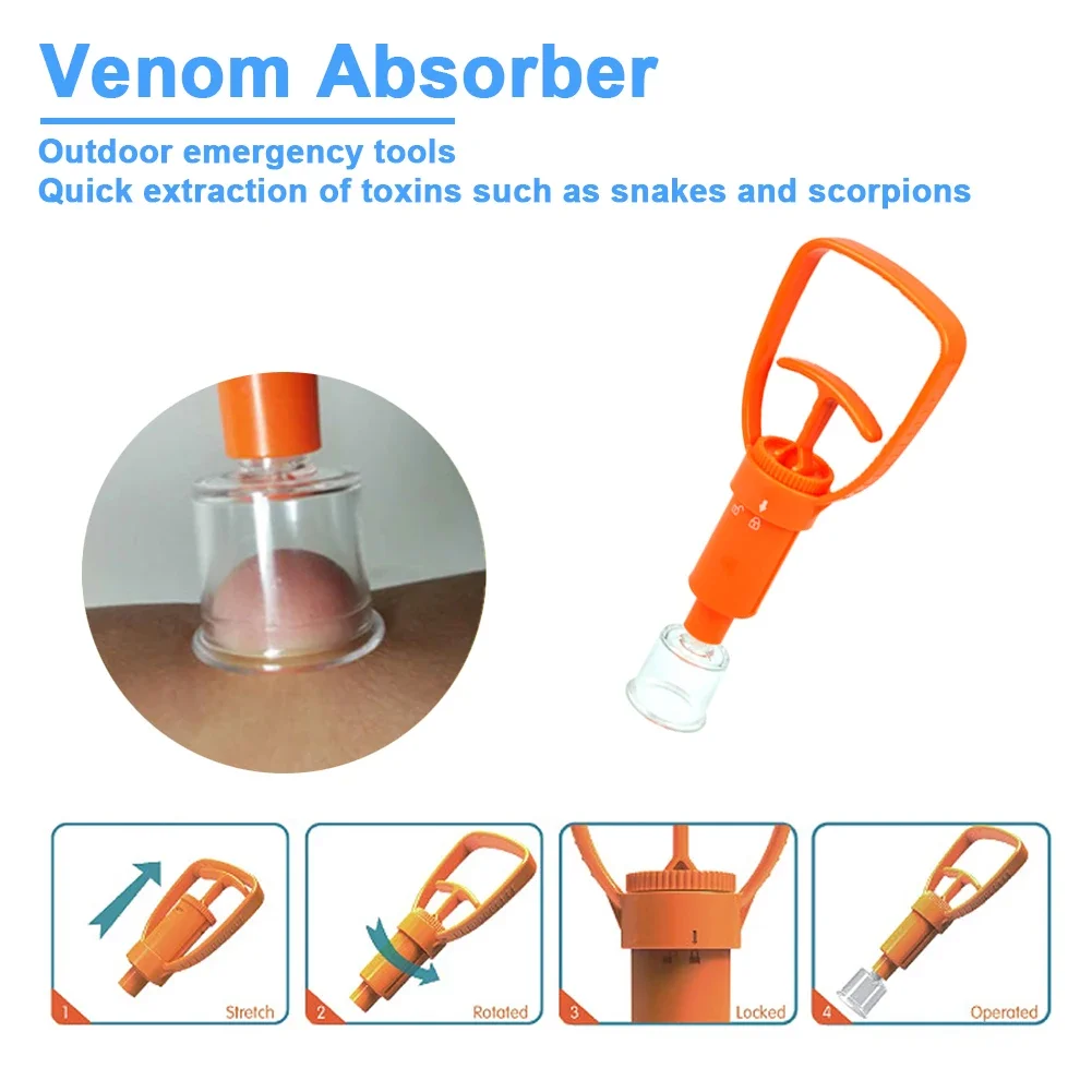 1-5pcs Safety Venom Protector Extractor Snake Mosquito Bee Bite Vacuum Suction Pump Outdoor Survival Camping Extractor Tools thumbnail 3