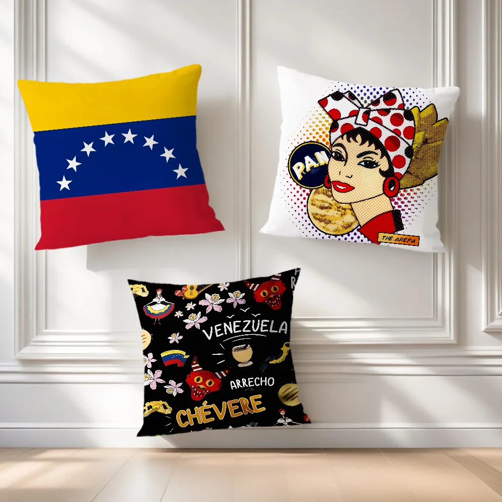 Aesthetic Art Venezuela cushion cover soft Comfortable Pillow Case for Sofa Living Room Home office Decor Protective Covers thumbnail 2