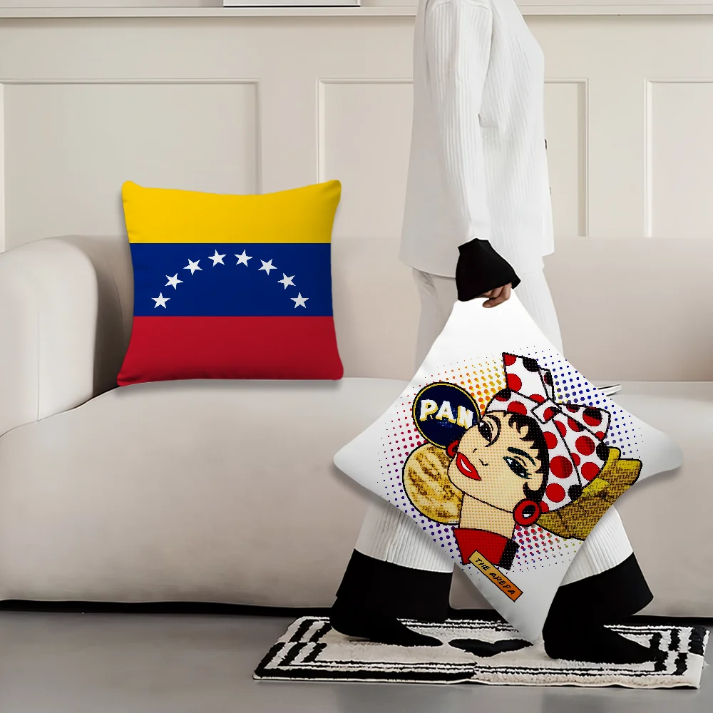 Aesthetic Art Venezuela cushion cover soft Comfortable Pillow Case for Sofa Living Room Home office Decor Protective Covers thumbnail 6