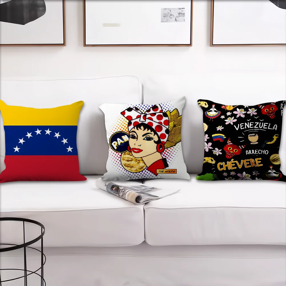 Aesthetic Art Venezuela cushion cover soft Comfortable Pillow Case for Sofa Living Room Home office Decor Protective Covers thumbnail 4
