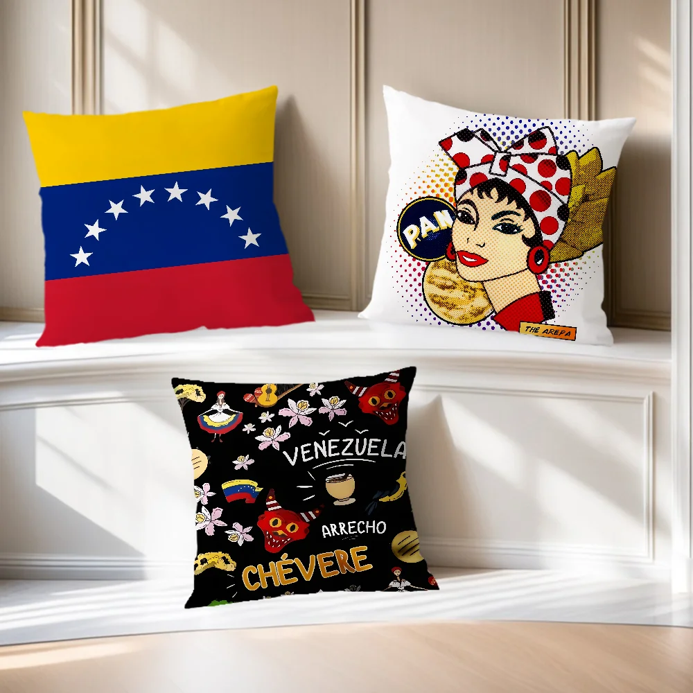 Aesthetic Art Venezuela cushion cover soft Comfortable Pillow Case for Sofa Living Room Home office Decor Protective Covers thumbnail 3