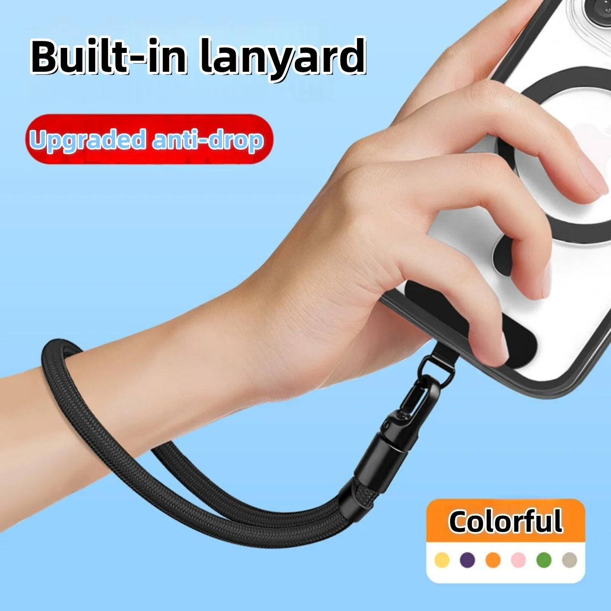 Universal Adjustable Mobile Phone Lanyard Short Wrist Strap with Self-locking Anti-drop Design Durable Polyester Phone Strap thumbnail 5