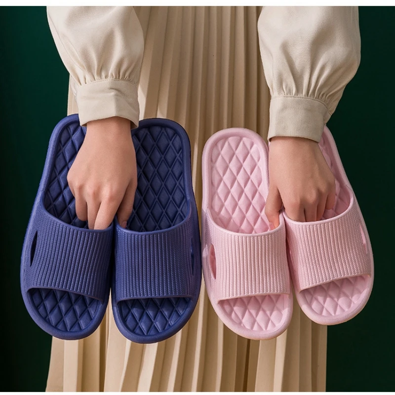 Summer Women Fashion Light Home Slippers Men Indoor Soft Solid Color Sandals Couples Concise Bathroom Flip Flops New House Shoes thumbnail 5