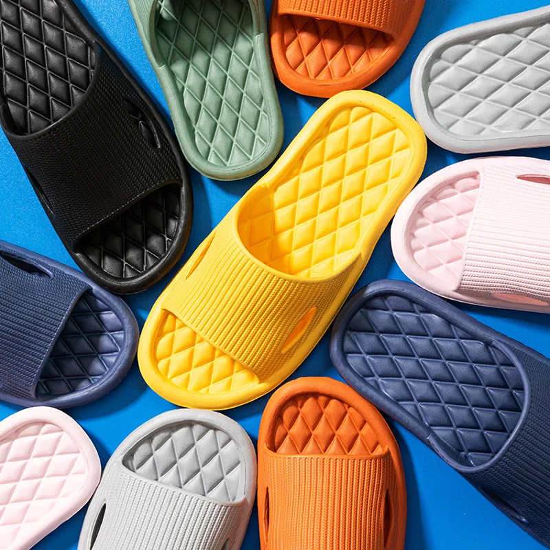 Summer Women Fashion Light Home Slippers Men Indoor Soft Solid Color Sandals Couples Concise Bathroom Flip Flops New House Shoes thumbnail 2