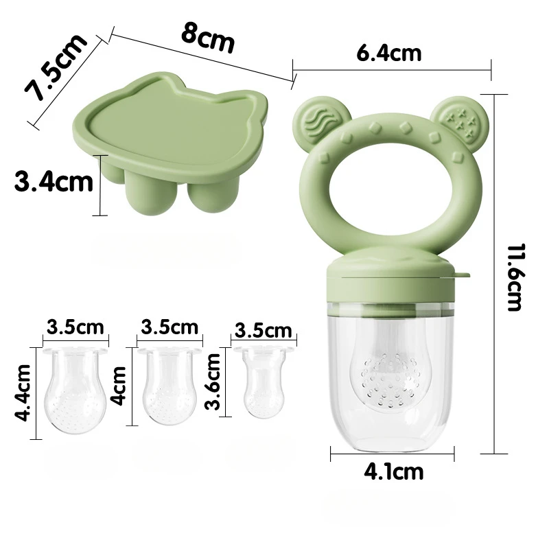 Baby Fruit Food Feeder & Mini Freezer Nibble Tray with Lid Breastmilk Popsicle Molds Silicone Infant Self Feeding Food Pacifier thumbnail 6