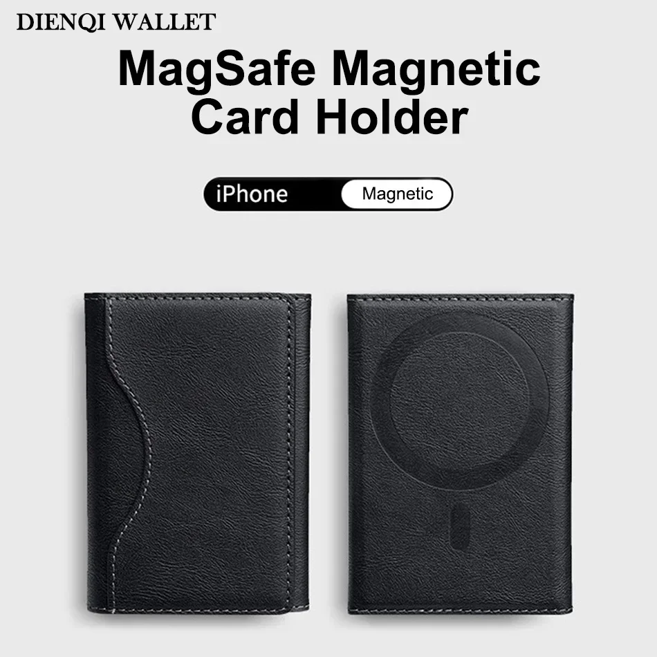 Trifold Magnetic Phone Wallet PU Leather Card Bag Magsafe Card Holder Wallet for Apple IPhone 16 15 12 13 14 Pro Max Plus Mini thumbnail 2