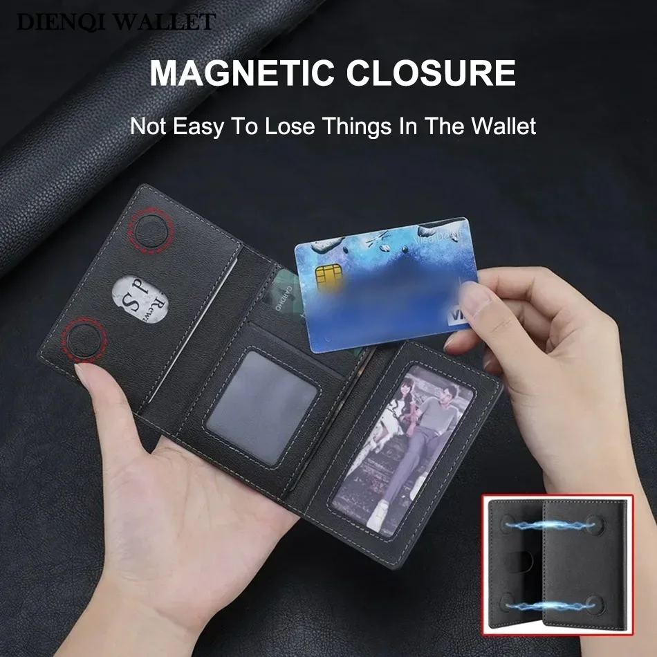 Trifold Magnetic Phone Wallet PU Leather Card Bag Magsafe Card Holder Wallet for Apple IPhone 16 15 12 13 14 Pro Max Plus Mini thumbnail 4