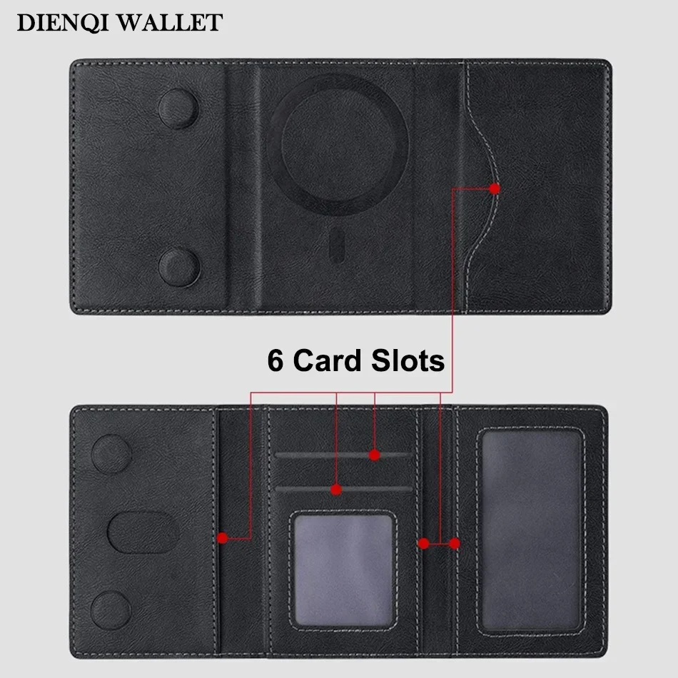 Trifold Magnetic Phone Wallet PU Leather Card Bag Magsafe Card Holder Wallet for Apple IPhone 16 15 12 13 14 Pro Max Plus Mini thumbnail 5