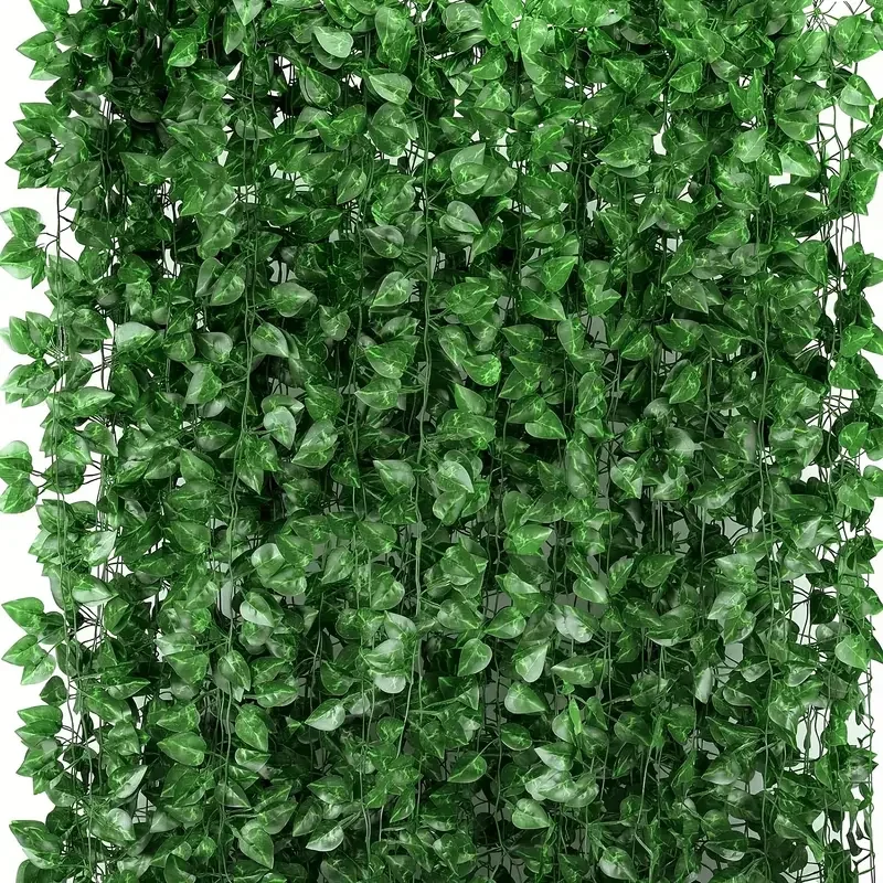Artificial Green Ivy Leaf Rattan Creeper Leaves Vine Hanging Garland DIY Fake Flowers Plants for Garden Wedding Party Home Decor thumbnail 5