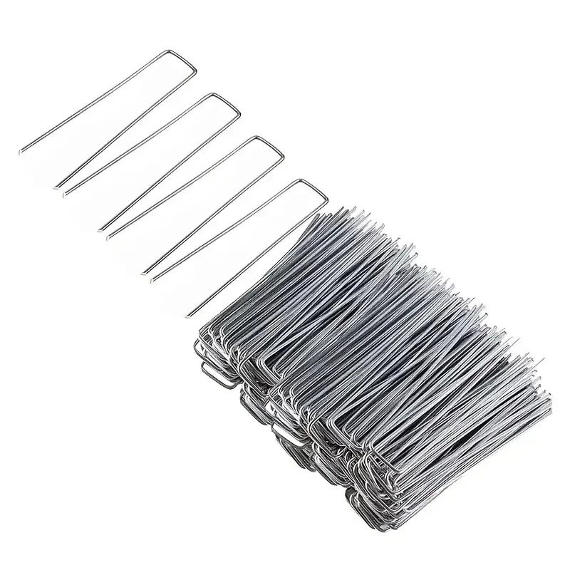 100pcs Landscape Staples, U-Shaped Garden Pins Garden Stakes Staples, Heavy Duty Yard Lawn Tent Stakes Securing Pegs For Weed thumbnail 3