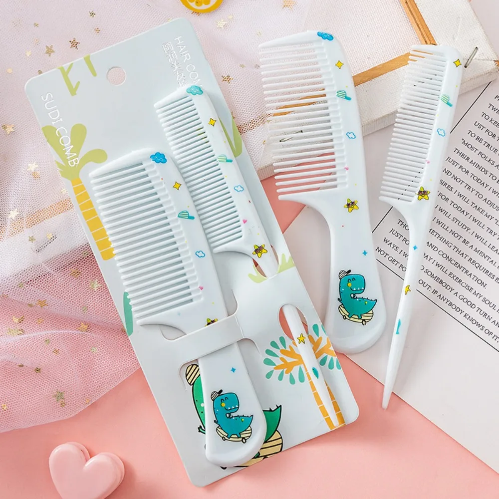 2pcs Kids Hair Combs Set Cartoon Animals Children Hairdressing Comb with Pointed Tail Girls Portable Anti-Static Plastic Comb thumbnail 6