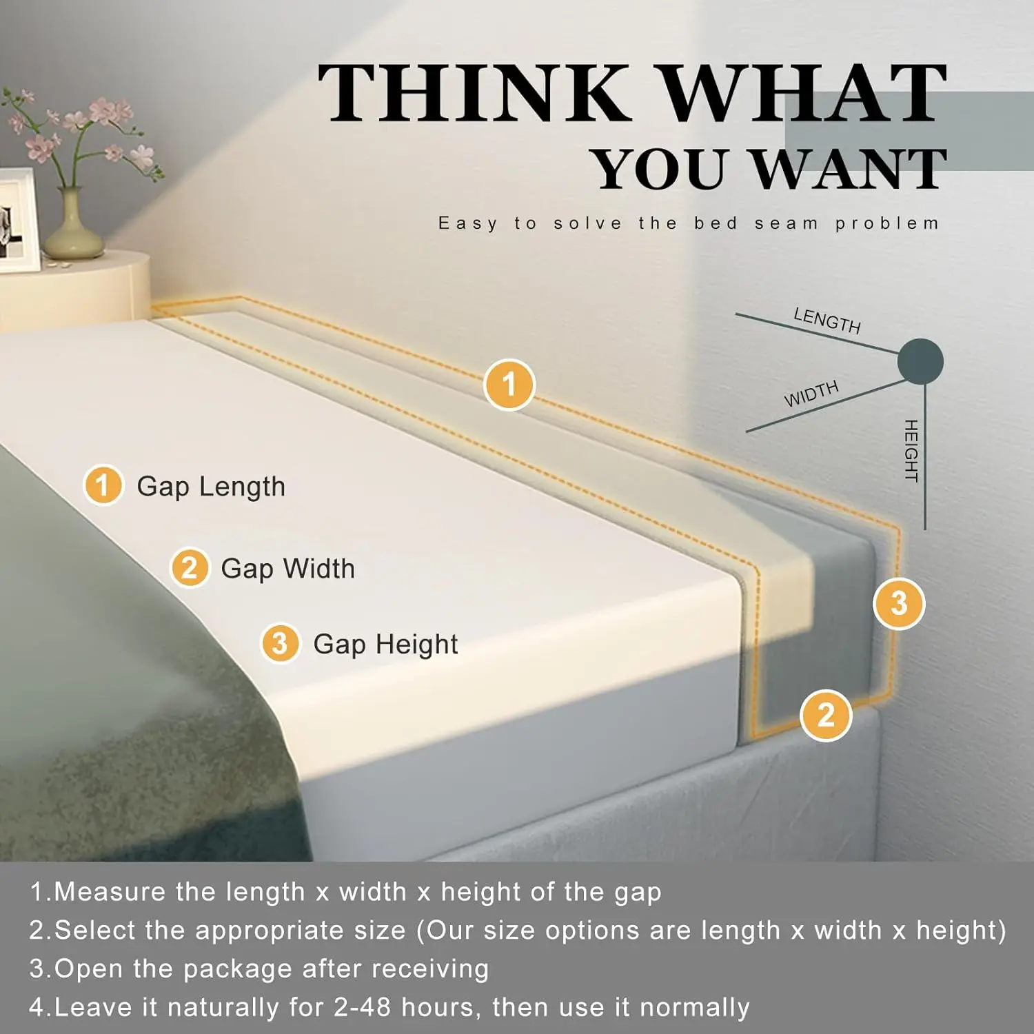 Mattress Bed Filler Bed Extender Headboard Pillow Closed Gap between Mattress Headboard and Wall Bed Cushion Sofa Pad thumbnail 3