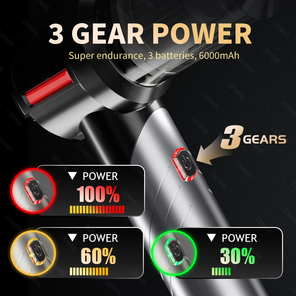 CENRR 998000PA Car Vacuum Cleaner Powerful Mini Cordless Portable Vacuum Cleaner for Home Appliance Handheld Blower Car Cleaner thumbnail 4