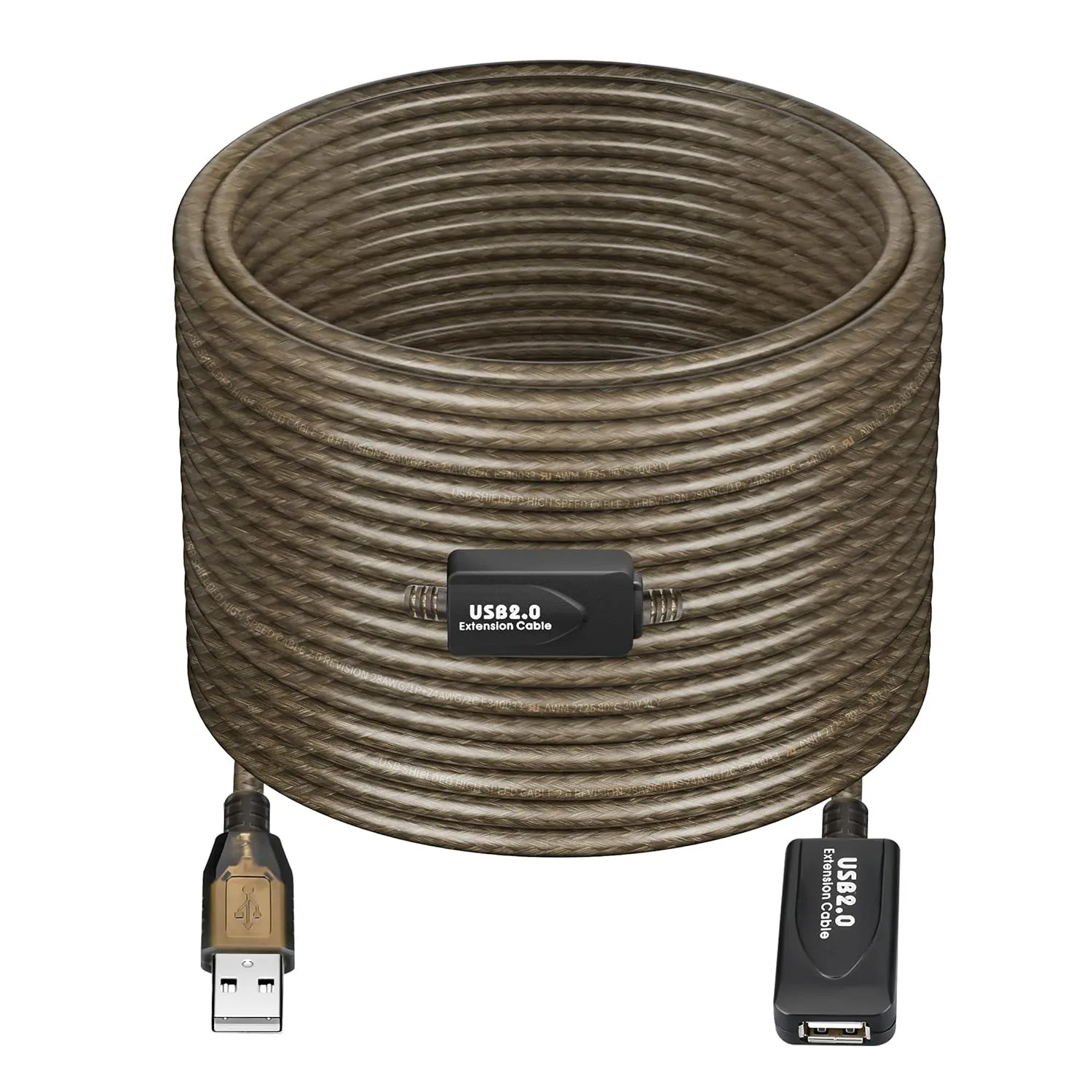 5M 10M 15M 20M USB 2.0 Extension Cord 480Mbps High Speed A Male to Female Extender Active Repeater Cable for Computer Printer thumbnail 2