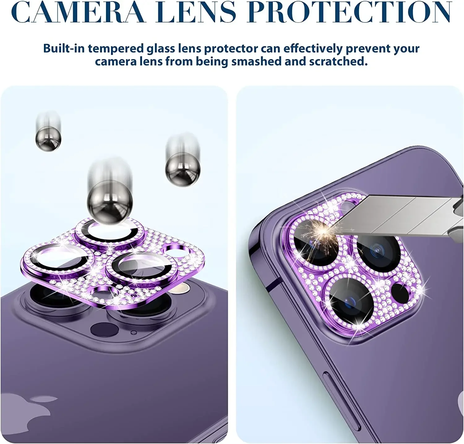 Diamond Camera Lens Protector For IPhone 16 13 12 11 Pro Max Mini Metal Lens Protection For IPhone 15 14 Pro Max 16 Plus Glasses thumbnail 3