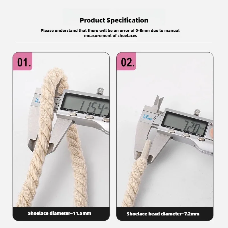 2PCS 10mm Width Round Linen Shoelaces for Sneakers Suitable Board Shoes Canvas AF1/AJ Shoe Rope Sport Shoelace Decoration 100cm thumbnail 4