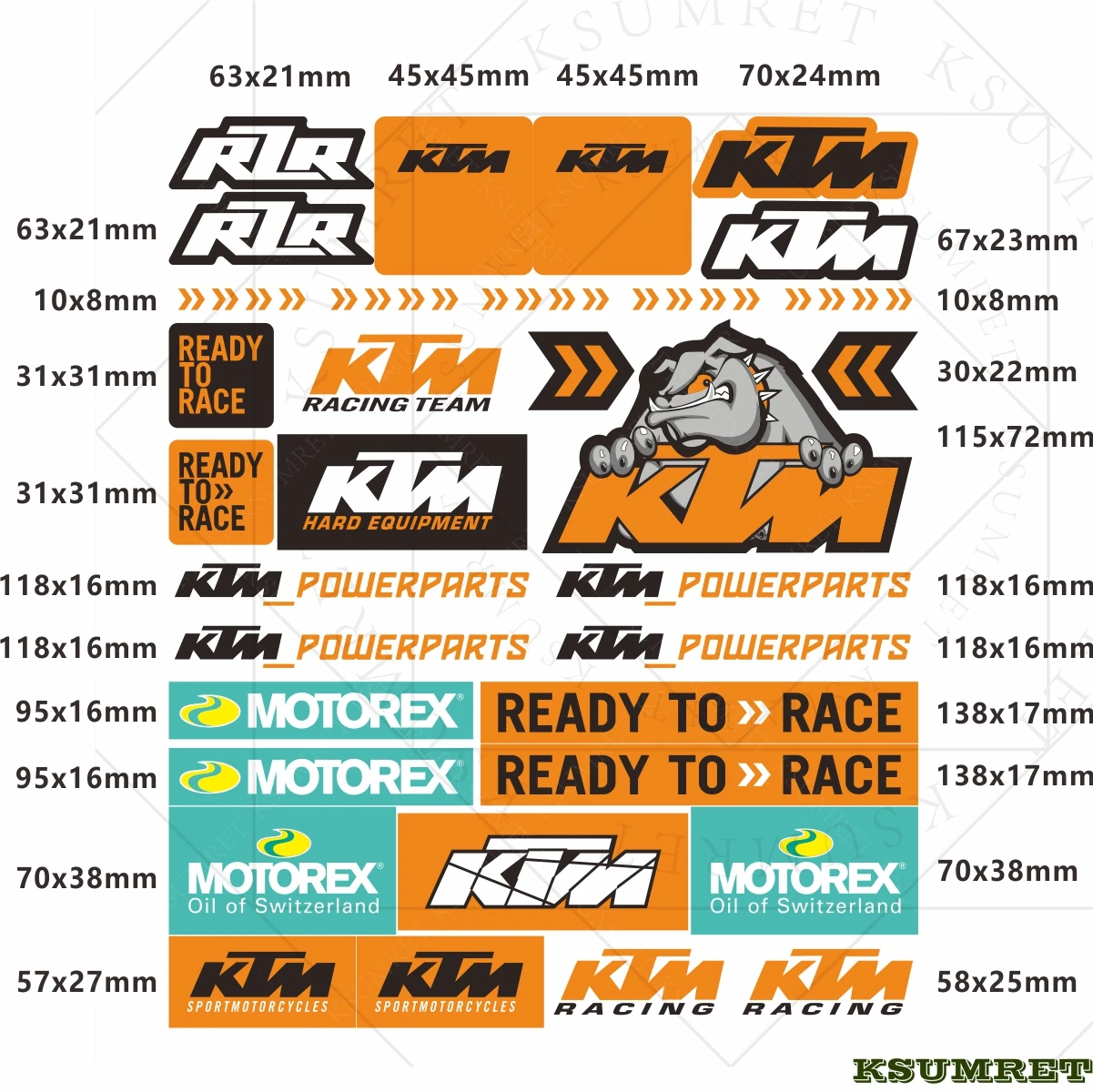 Vinyl Ktm Stickers Motorcycle Logo Decal thumbnail 2