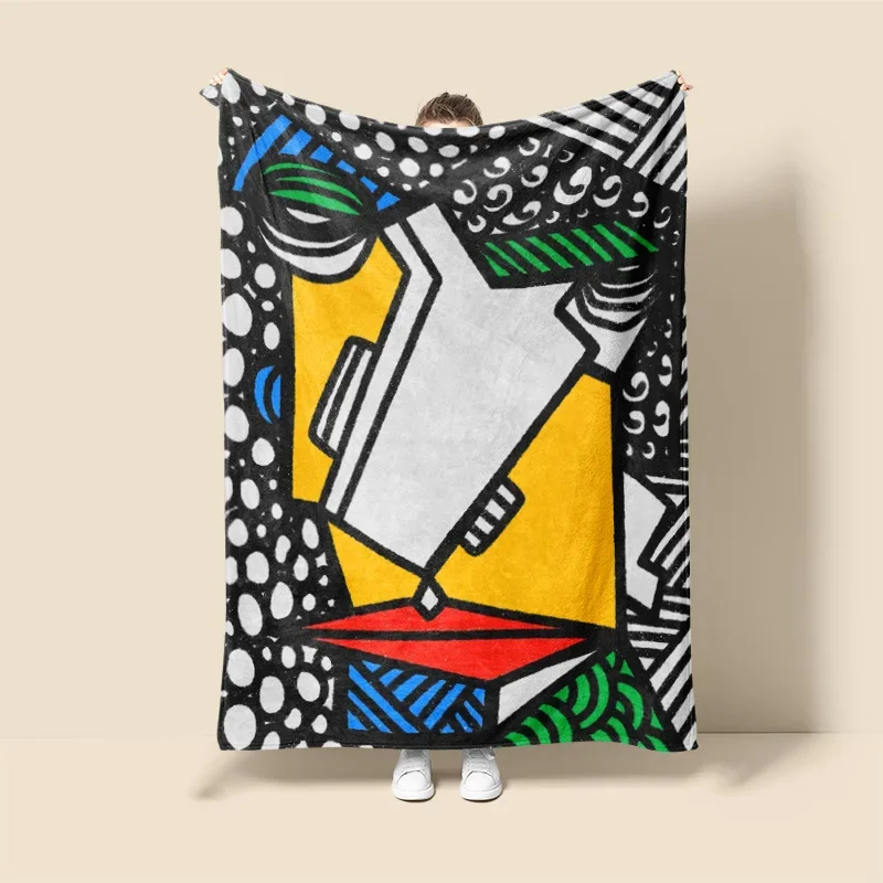 Morandi Color Blanket Abstract Botanical Graffiti Design Scandinavian Minimalist Sofa Blanket Cafe Home Dual Purpose thumbnail 6