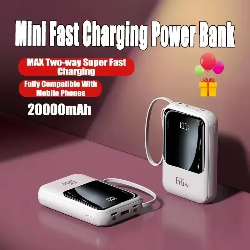 20000mAh 66W Fast Charging Mini Power Bank Portable External Battery for iPhone Huawei Xiaomi Phones thumbnail 4