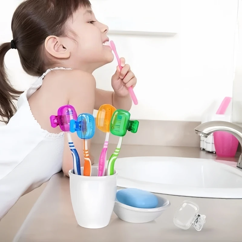 10/4/2PCS Travel Toothbrush Head Covers Toothbrush Protector Cap Brush Pod Case Protective Portable Plastic Clip for Household thumbnail 4