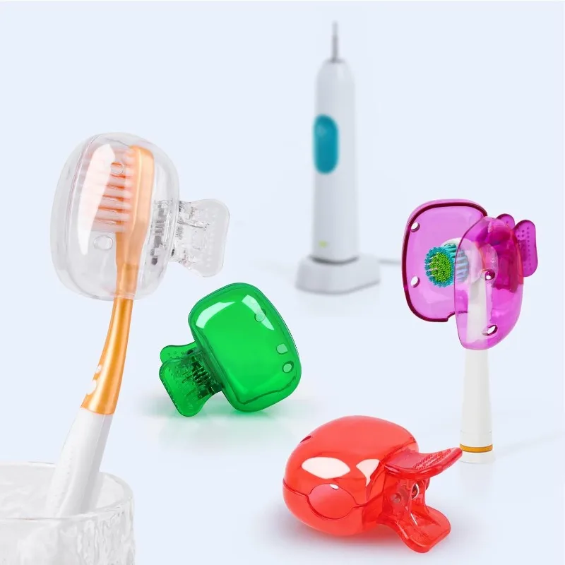 10/4/2PCS Travel Toothbrush Head Covers Toothbrush Protector Cap Brush Pod Case Protective Portable Plastic Clip for Household thumbnail 2