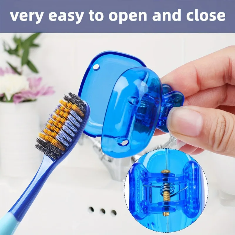 10/4/2PCS Travel Toothbrush Head Covers Toothbrush Protector Cap Brush Pod Case Protective Portable Plastic Clip for Household thumbnail 5