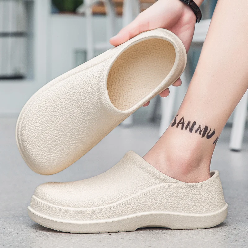 Men Chef Shoes Summer Beach Slippers Water-proof Oil-proof Kitchen Shoes Men Non-slip Garden Clogs Hotel Work Shoe EVA Sandals thumbnail 5