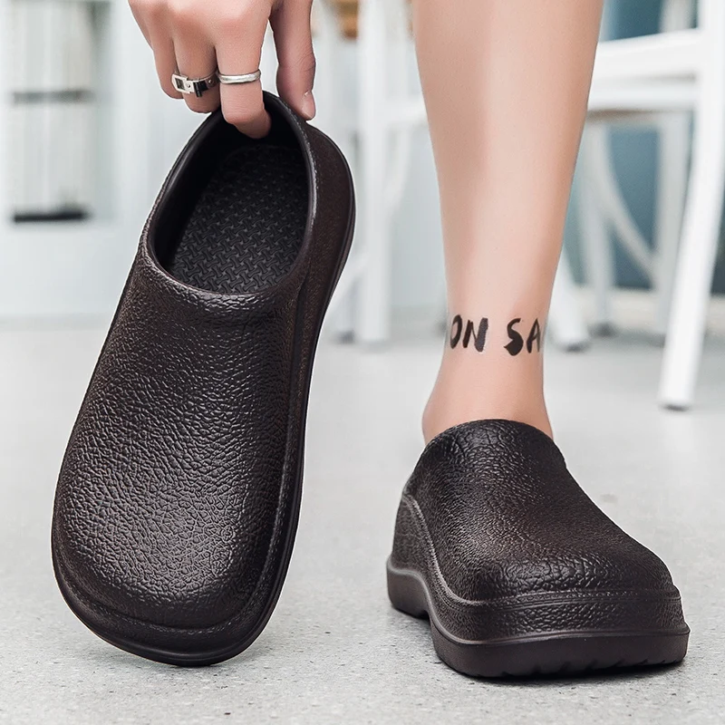Men Chef Shoes Summer Beach Slippers Water-proof Oil-proof Kitchen Shoes Men Non-slip Garden Clogs Hotel Work Shoe EVA Sandals thumbnail 4