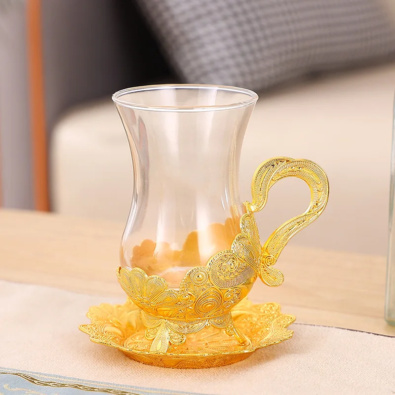 European creative coffee cup small luxury high-end exquisite coffee cup saucer afternoon tea cup household Baijiu