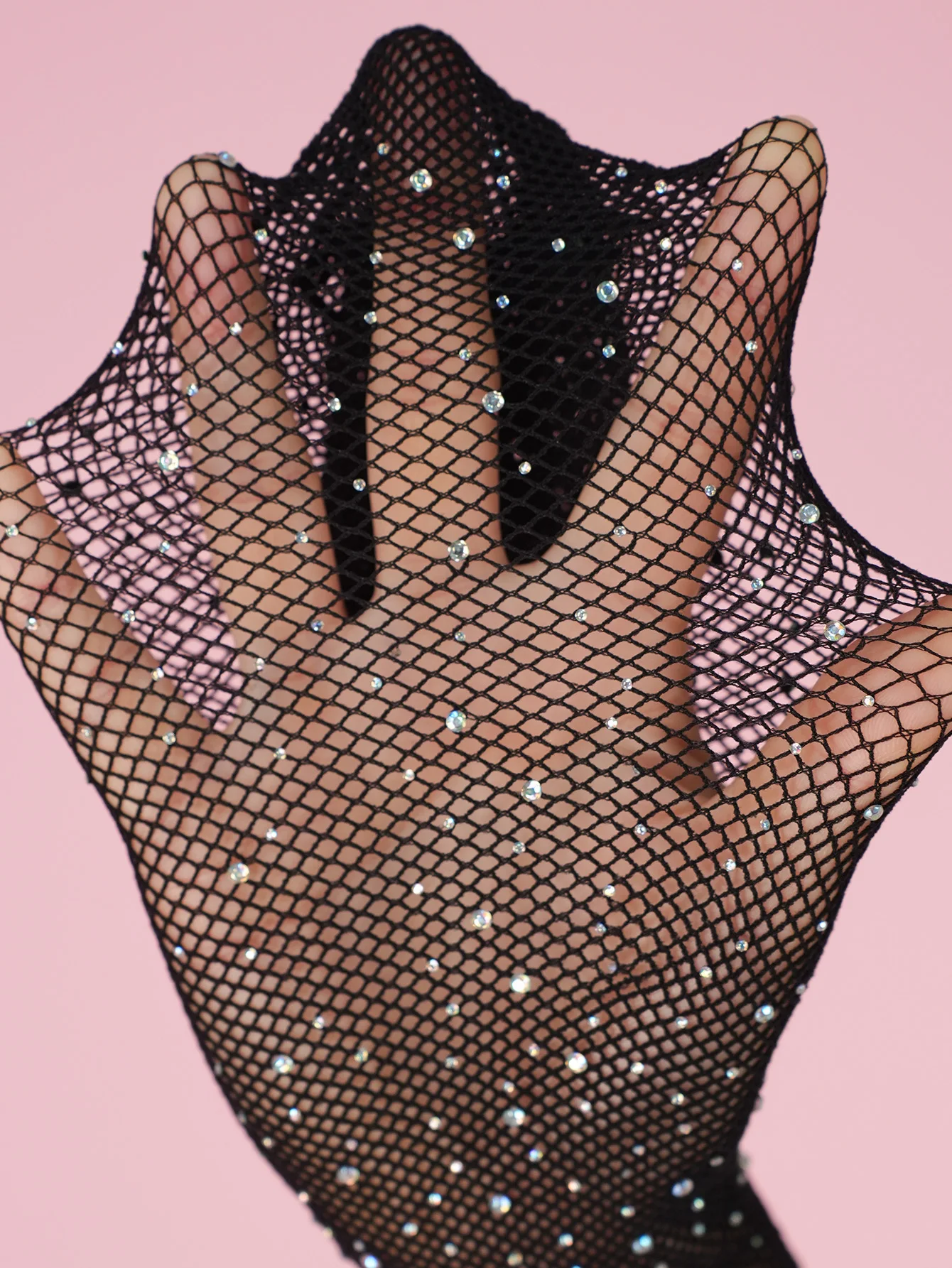 Kids Girl Tight with Rhinestone Fashion Fishnet Stockings Hollow Lace Glitter Pantyhose for Children Girl Summer Mesh Baby Socks thumbnail 2