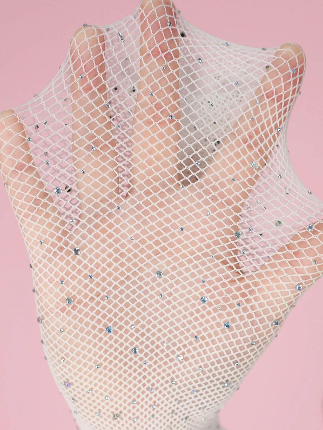 Kids Girl Tight with Rhinestone Fashion Fishnet Stockings Hollow Lace Glitter Pantyhose for Children Girl Summer Mesh Baby Socks thumbnail 5