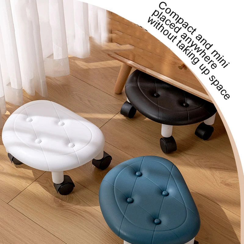 Universal Wheel Stool for Household Use Pulley Low Stool Seat with Wheels CHILDREN'S Multi-functional Stool, round Stool thumbnail 3
