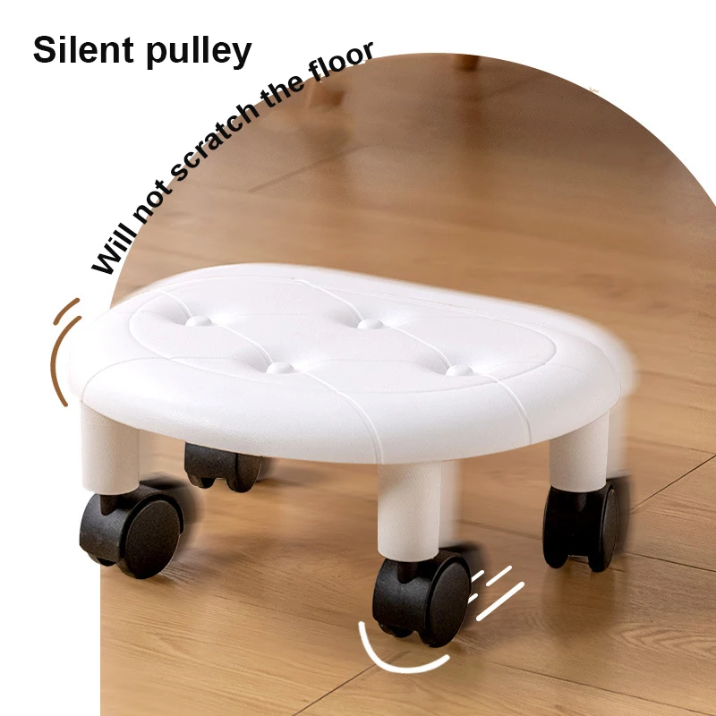 Universal Wheel Stool for Household Use Pulley Low Stool Seat with Wheels CHILDREN'S Multi-functional Stool, round Stool thumbnail 4