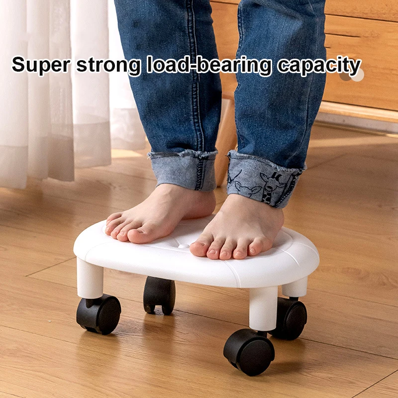 Universal Wheel Stool for Household Use Pulley Low Stool Seat with Wheels CHILDREN'S Multi-functional Stool, round Stool thumbnail 2