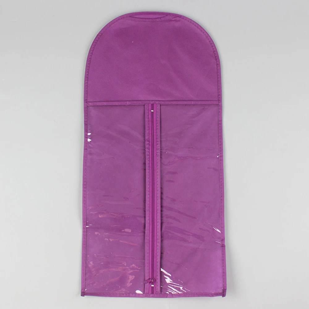 6/3/2/1PCS Purple Non-Woven Dust Proof Wigs Carrier Bags long hair extension storage bag  With Plastic Hanger Wig packaging bag thumbnail 6
