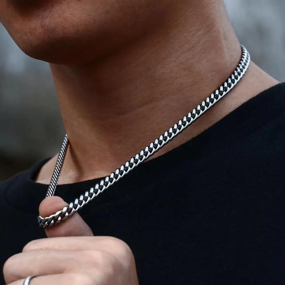 Width 5/7/9MM Hiphop Cuban Link Stainless Steel Chains Necklace for Men Basic Simple Rapper's Choker Fashion Jewelry Accessories thumbnail 2