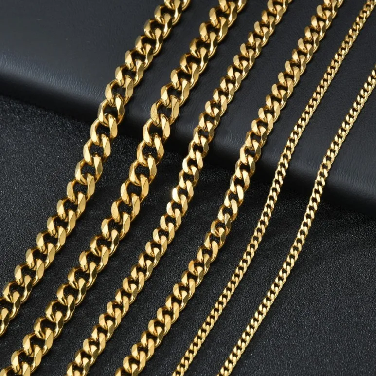 Width 5/7/9MM Hiphop Cuban Link Stainless Steel Chains Necklace for Men Basic Simple Rapper's Choker Fashion Jewelry Accessories thumbnail 5
