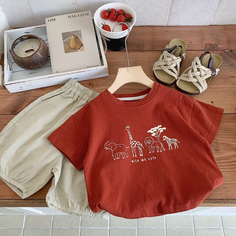 1 2 3 4 5years Kids Clothing Summer T-shirt Tops O-neck Casual Loose Baby Girl Boy Short Sleeve Tees Children's Clothes Tshirts thumbnail 3