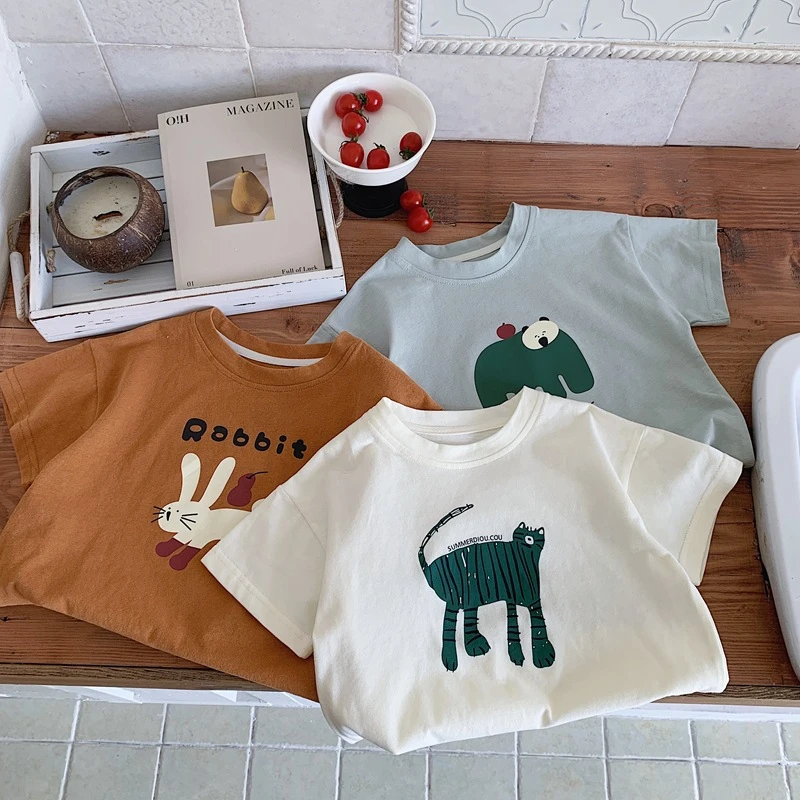 2025 New Summer Clothing Printed Cartoon Fashion Short Sleeve Tops Tees Children's Wear Casual T-shirt Crewneck Kids T Shirts thumbnail 2