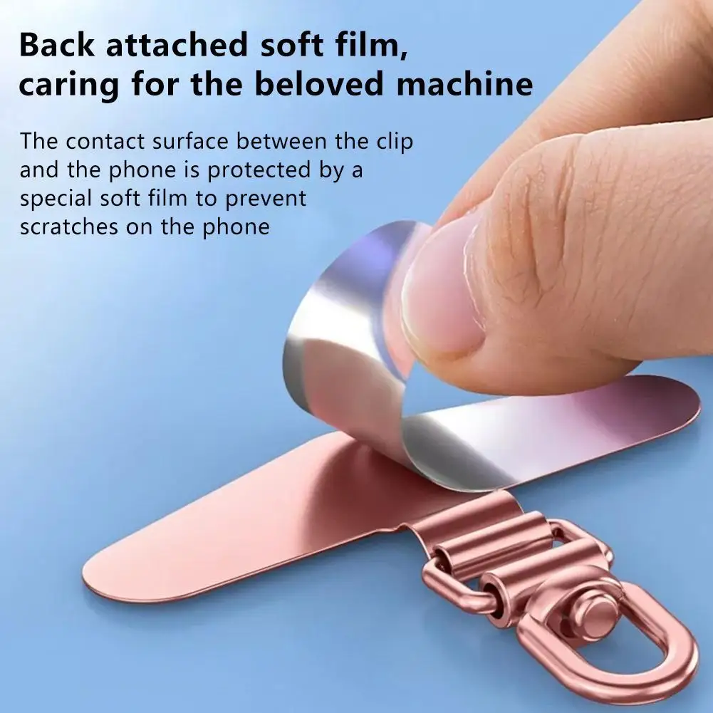 Steel Phone Lanyard Gasket Patch Anti-lost Anti Fall Mobile Phone Rope Card Metal Clip Strap Hang Cord Tab Accessories thumbnail 3
