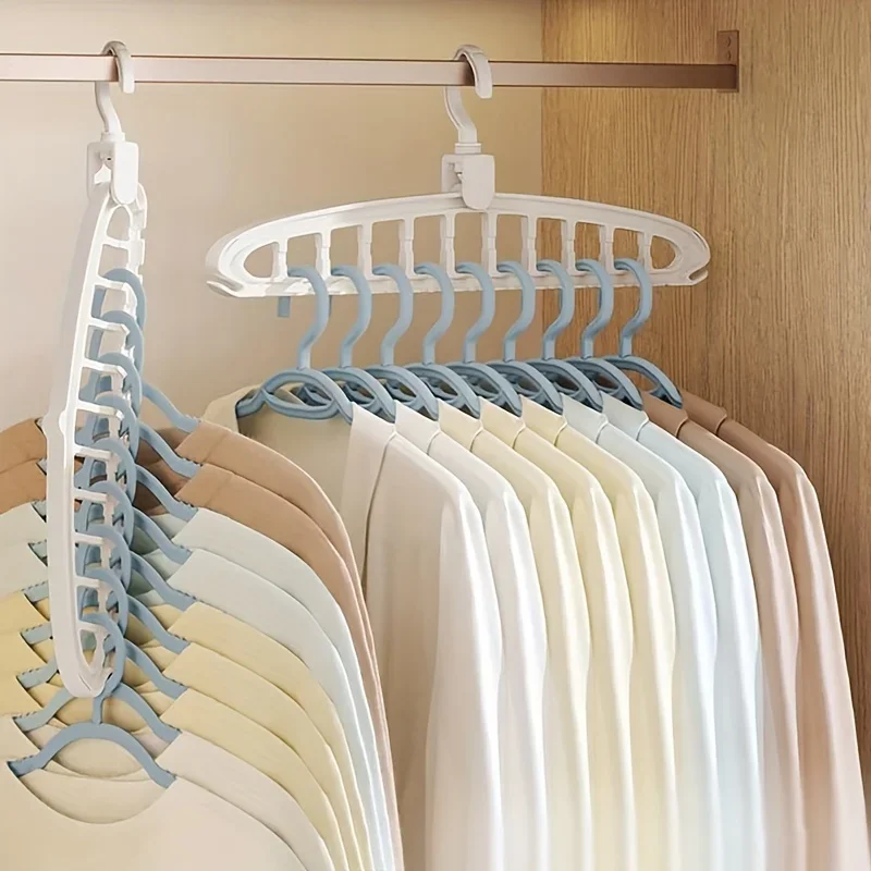 Folding Multi-Hole Clothes Hanger Non-slip Storage Rack Space Saving Clothes Rack Organizers For Wardrobe Jeans Trousers Scarf thumbnail 4