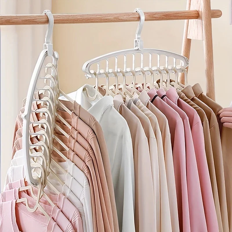 Folding Multi-Hole Clothes Hanger Non-slip Storage Rack Space Saving Clothes Rack Organizers For Wardrobe Jeans Trousers Scarf thumbnail 5