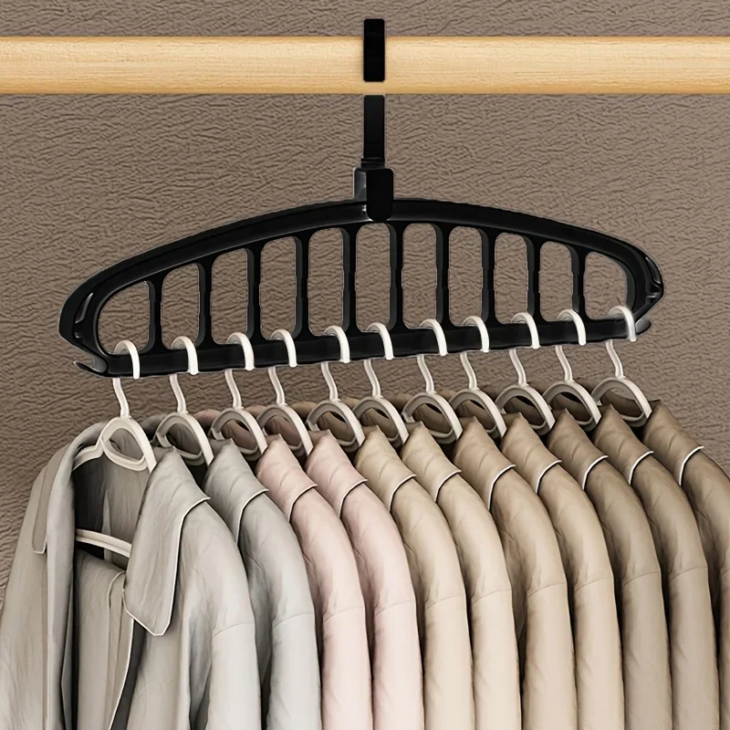 Folding Multi-Hole Clothes Hanger Non-slip Storage Rack Space Saving Clothes Rack Organizers For Wardrobe Jeans Trousers Scarf thumbnail 2