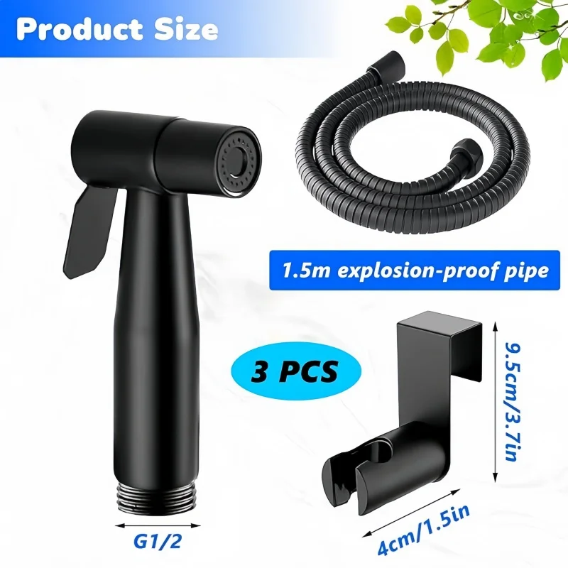 Handheld bidet spray kit with 3-way valve(G1/2 "-3/8")·used for toilet cleaning and personal hygiene thumbnail 4