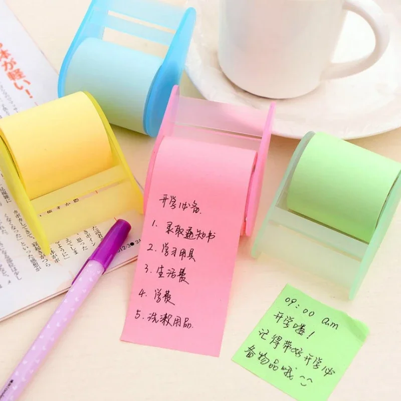1PC Notepad Tape Seat Type Memo Note Roll Sticky Tearable Adhesive Environmental Protection Stationery Office School Supplies